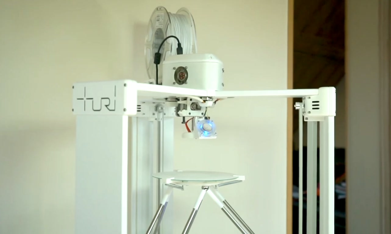 Custom-built delta 3D printer with full enclosure