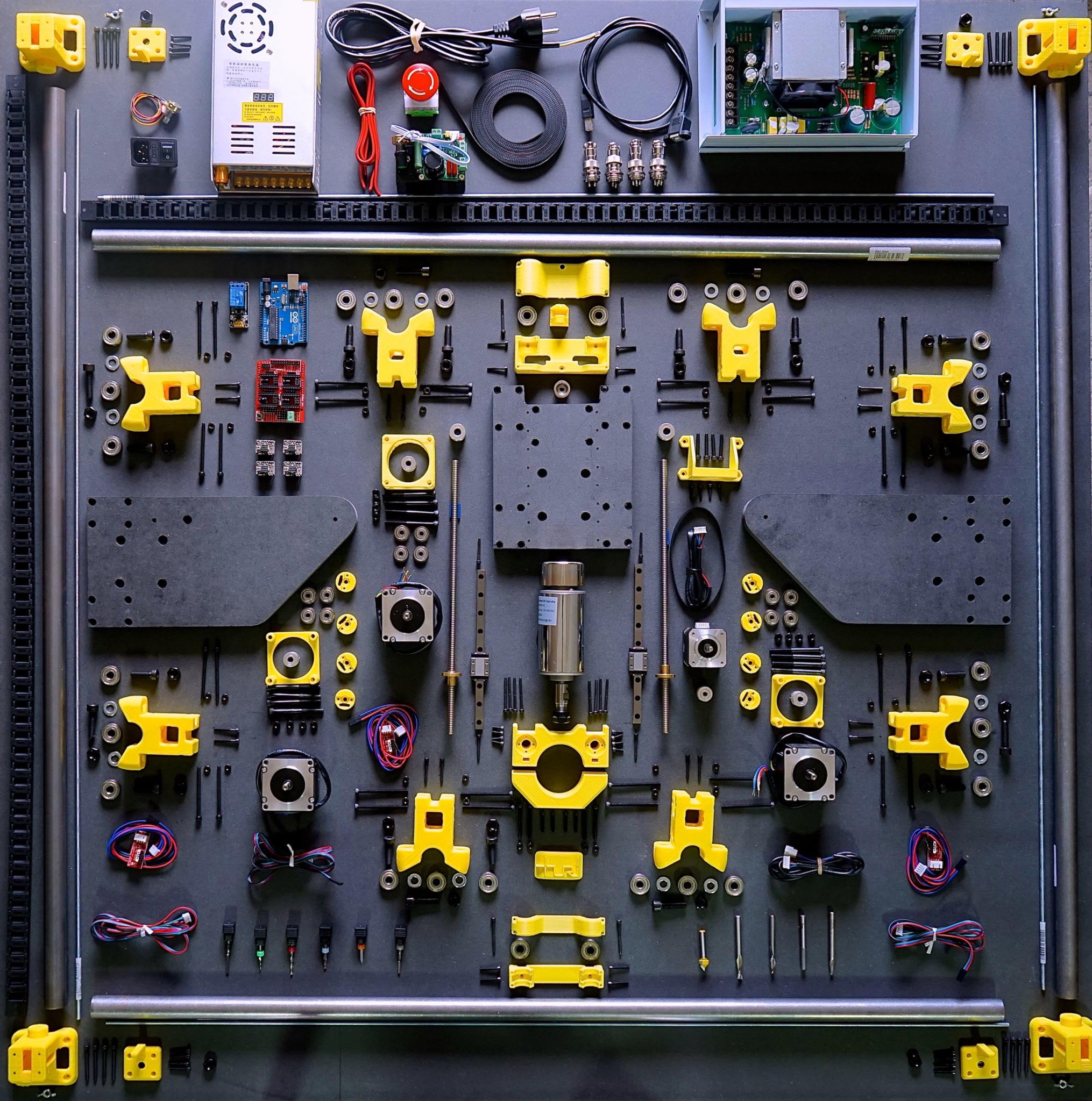 Large-format CNC router built with 3D-printed parts