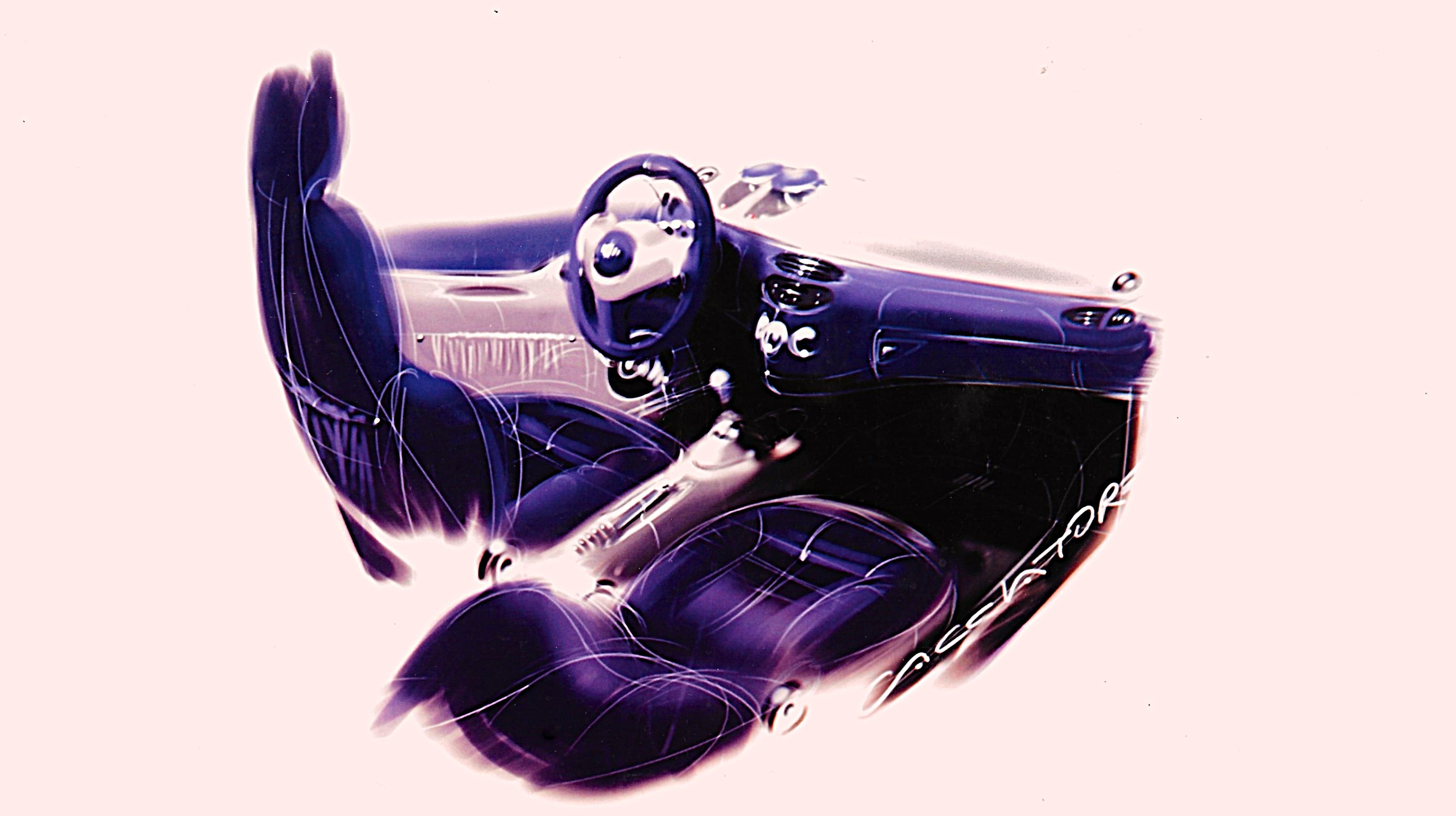 Among the earliest digital automotive interior sketches, Fiat Punto